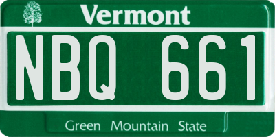 VT license plate NBQ661