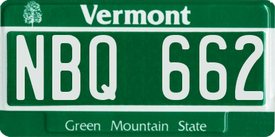 VT license plate NBQ662