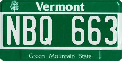 VT license plate NBQ663