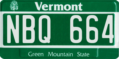 VT license plate NBQ664