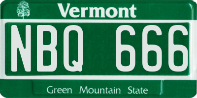 VT license plate NBQ666