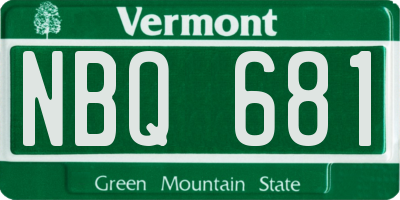 VT license plate NBQ681