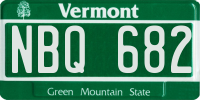 VT license plate NBQ682