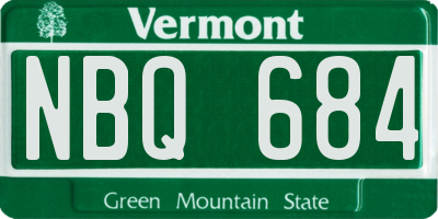 VT license plate NBQ684