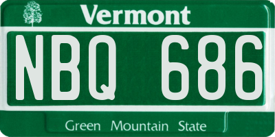 VT license plate NBQ686
