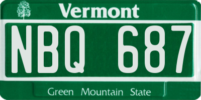 VT license plate NBQ687