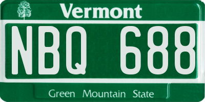 VT license plate NBQ688
