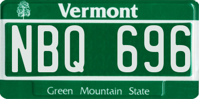 VT license plate NBQ696