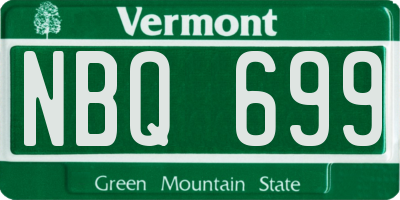 VT license plate NBQ699