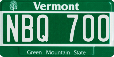 VT license plate NBQ700