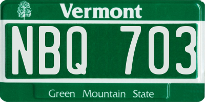 VT license plate NBQ703
