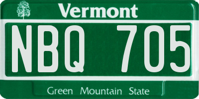 VT license plate NBQ705