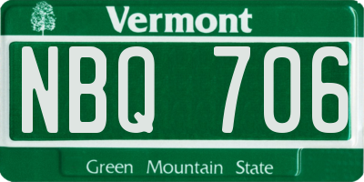 VT license plate NBQ706