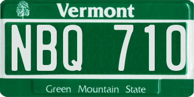 VT license plate NBQ710