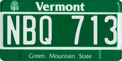 VT license plate NBQ713