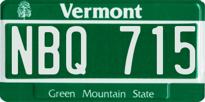 VT license plate NBQ715