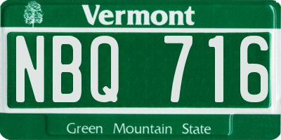 VT license plate NBQ716