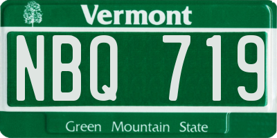 VT license plate NBQ719