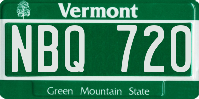 VT license plate NBQ720