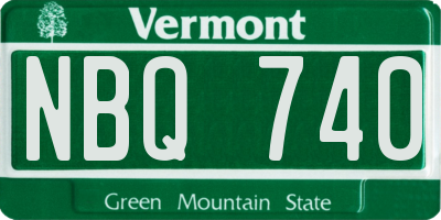 VT license plate NBQ740