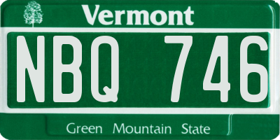 VT license plate NBQ746