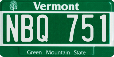 VT license plate NBQ751