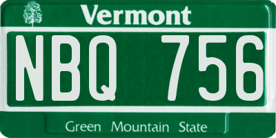 VT license plate NBQ756
