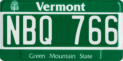 VT license plate NBQ766