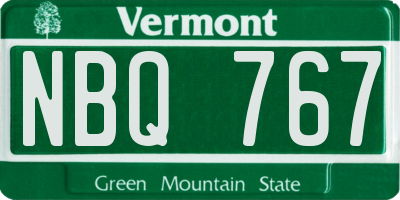VT license plate NBQ767
