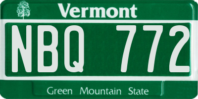 VT license plate NBQ772