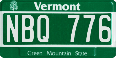 VT license plate NBQ776