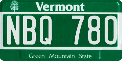 VT license plate NBQ780