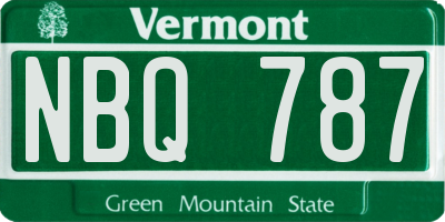 VT license plate NBQ787