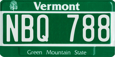 VT license plate NBQ788