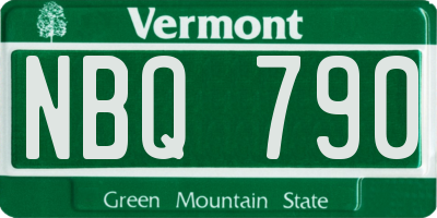 VT license plate NBQ790