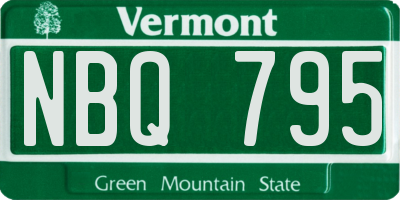 VT license plate NBQ795