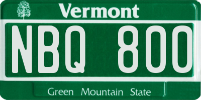 VT license plate NBQ800