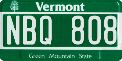 VT license plate NBQ808