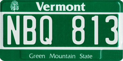 VT license plate NBQ813