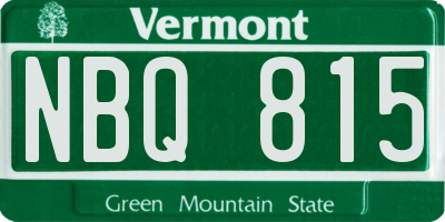 VT license plate NBQ815