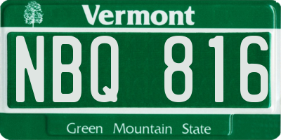 VT license plate NBQ816