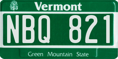 VT license plate NBQ821