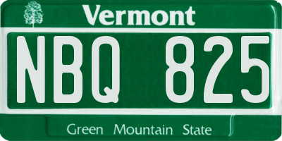 VT license plate NBQ825
