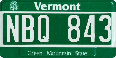 VT license plate NBQ843