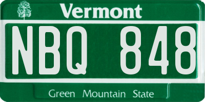 VT license plate NBQ848