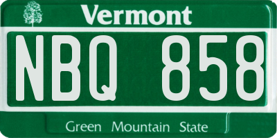VT license plate NBQ858