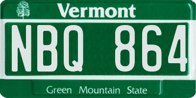 VT license plate NBQ864