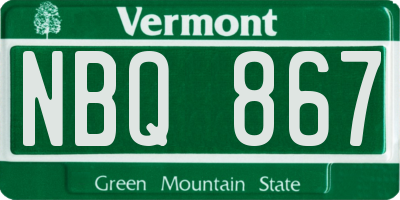 VT license plate NBQ867