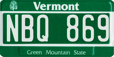 VT license plate NBQ869