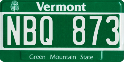 VT license plate NBQ873